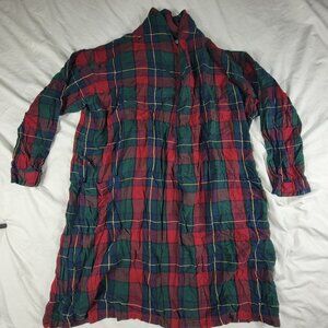 L.L. Bean Mens XL Red Green Flannel Bath Robe Warm Lounge Comfort 100132